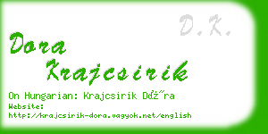 dora krajcsirik business card
